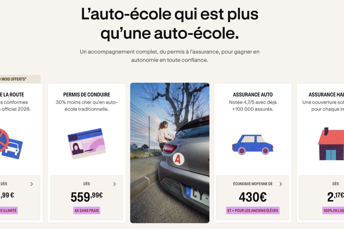 Auto école landing