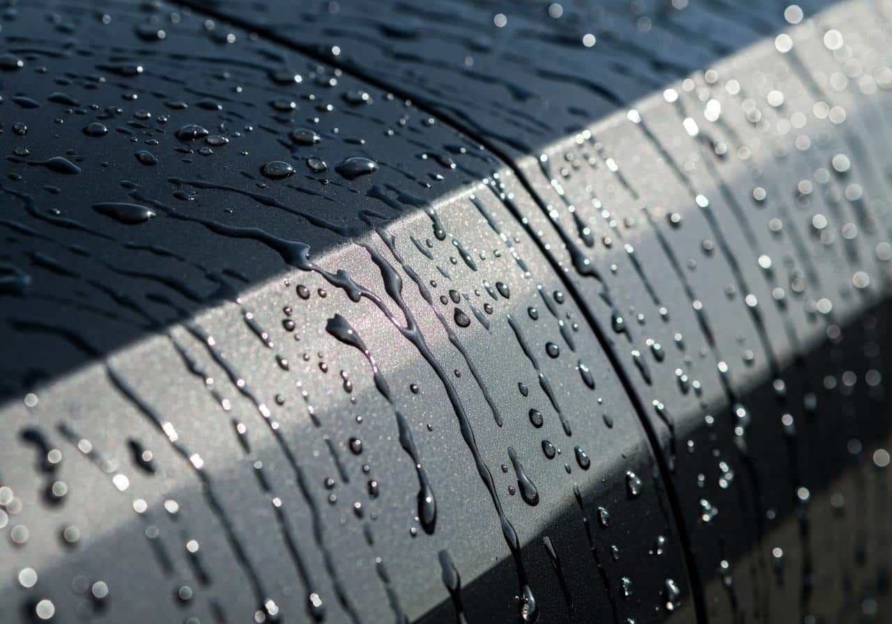 Carrosserie de voiture brillante avec effet hydrofuge céramique