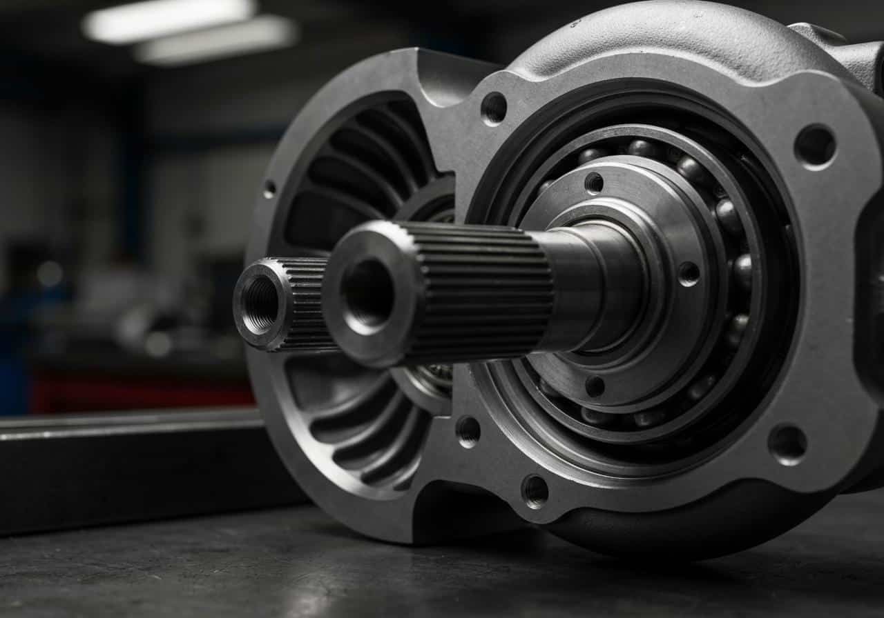 Corps de palier turbocompresseur vue en coupe détaillée