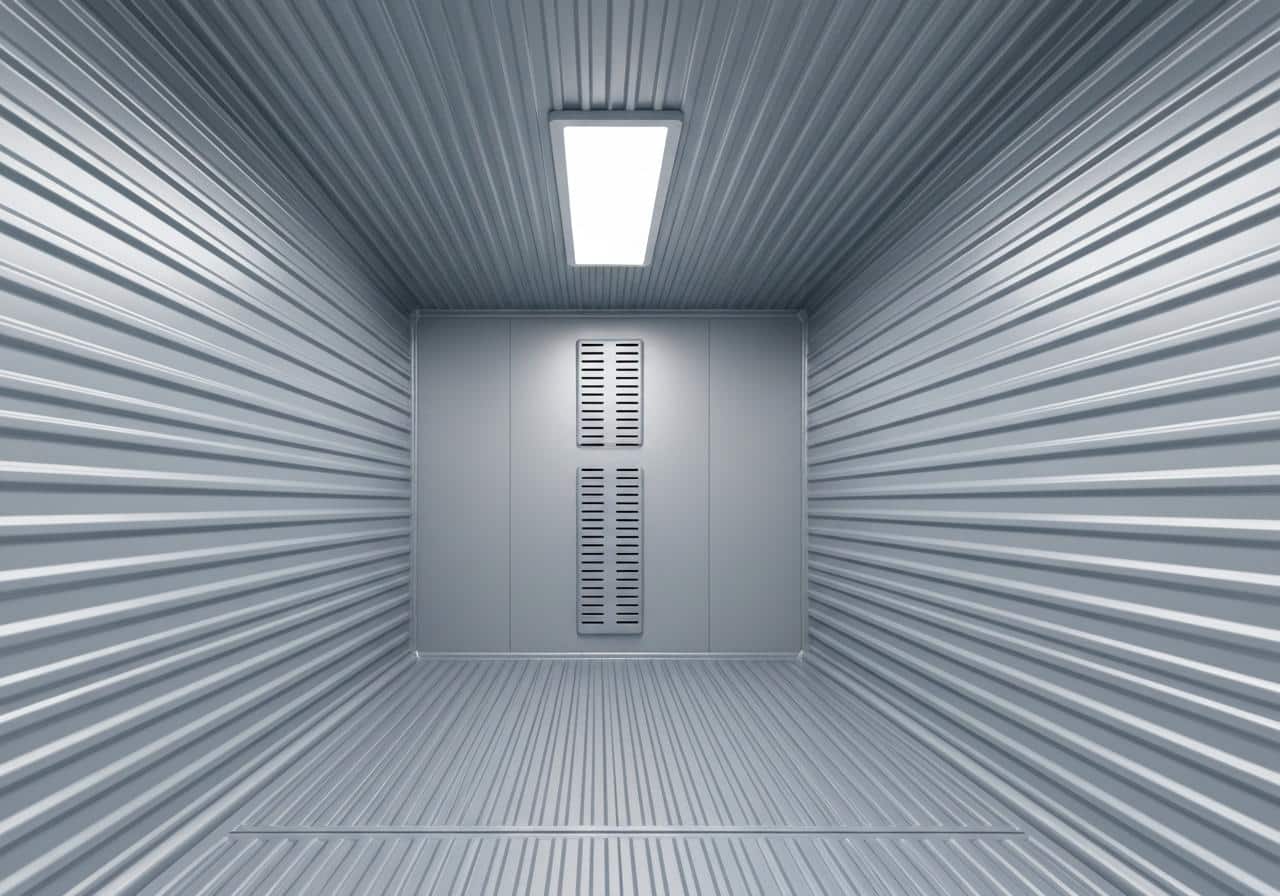 Intérieur remorque frigorifique avec rayonnages aluminium