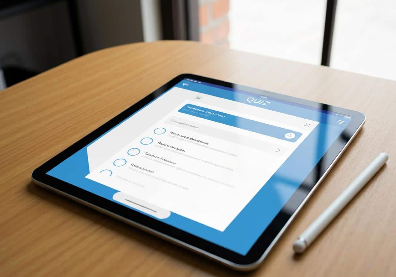 Tablette affichant interface de révision code moto