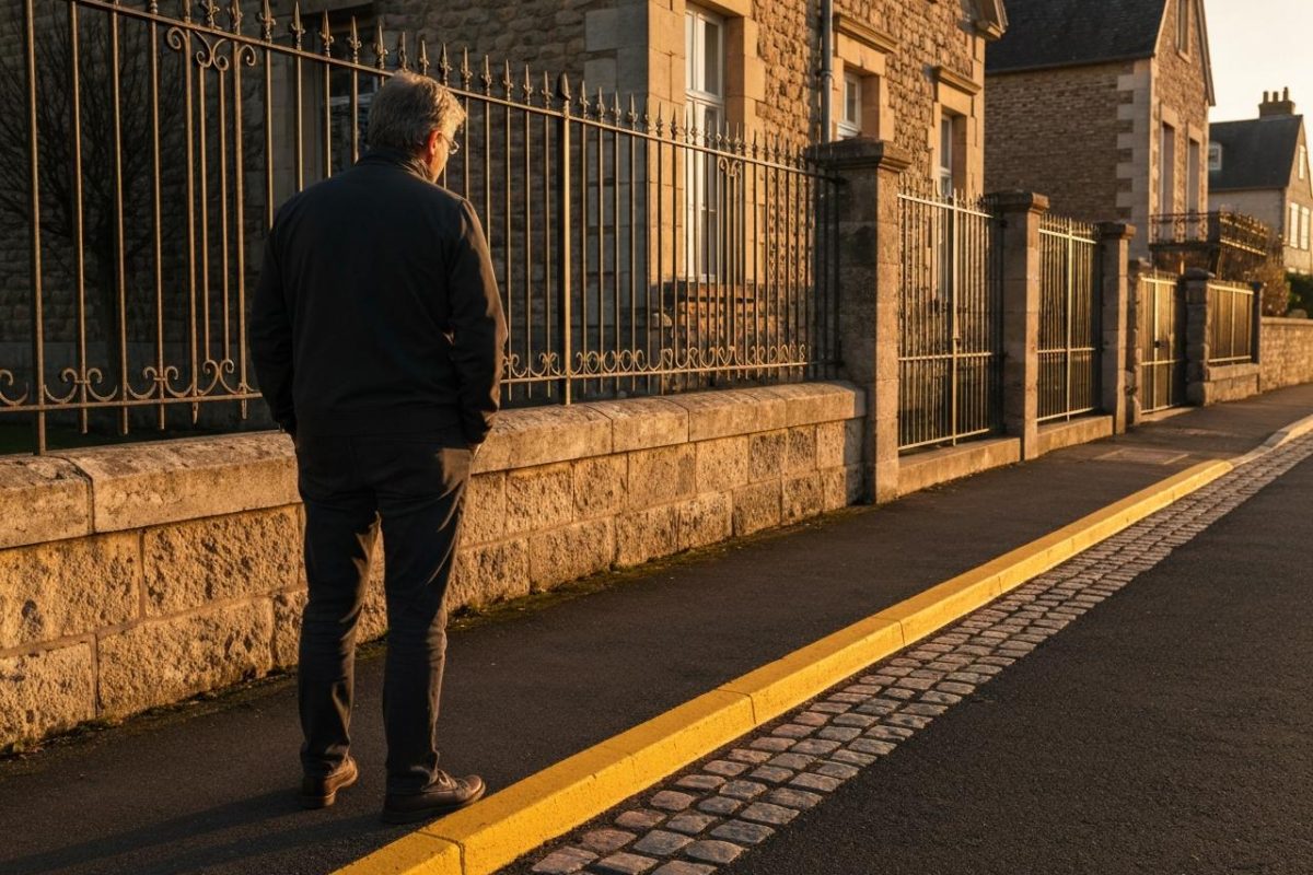 Ligne jaune devant ma maison