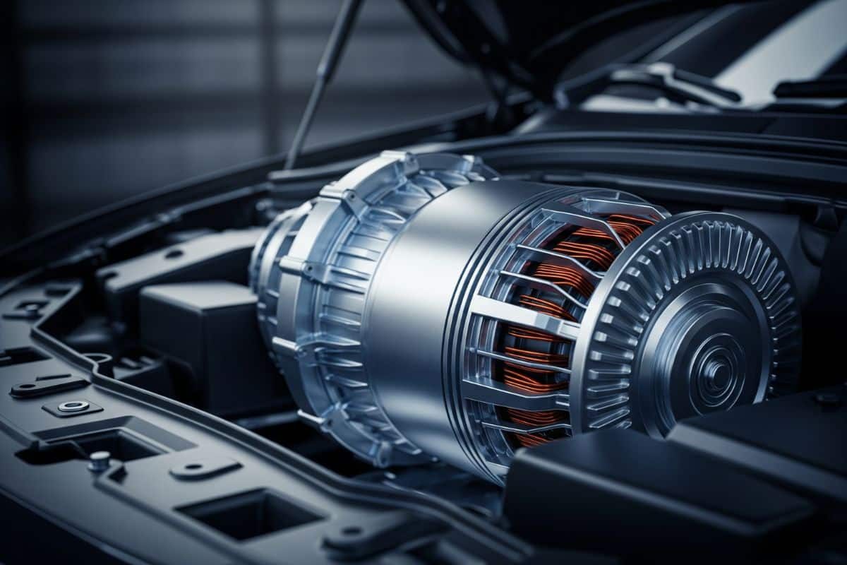 Moteur voiture électrique composants techniques cuivre