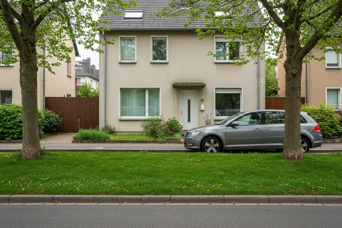 stationnement devant maison sans trottoir