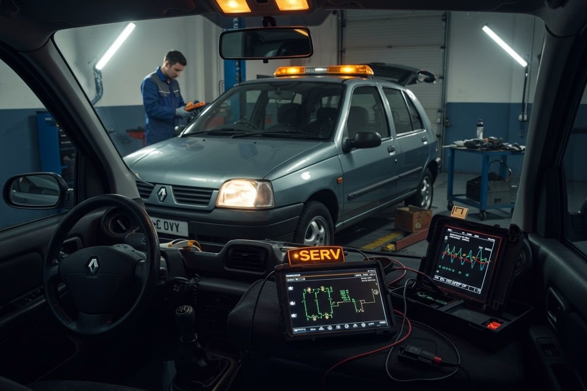 Que faire quand le voyant SERV s'allume sur Clio 2 ?